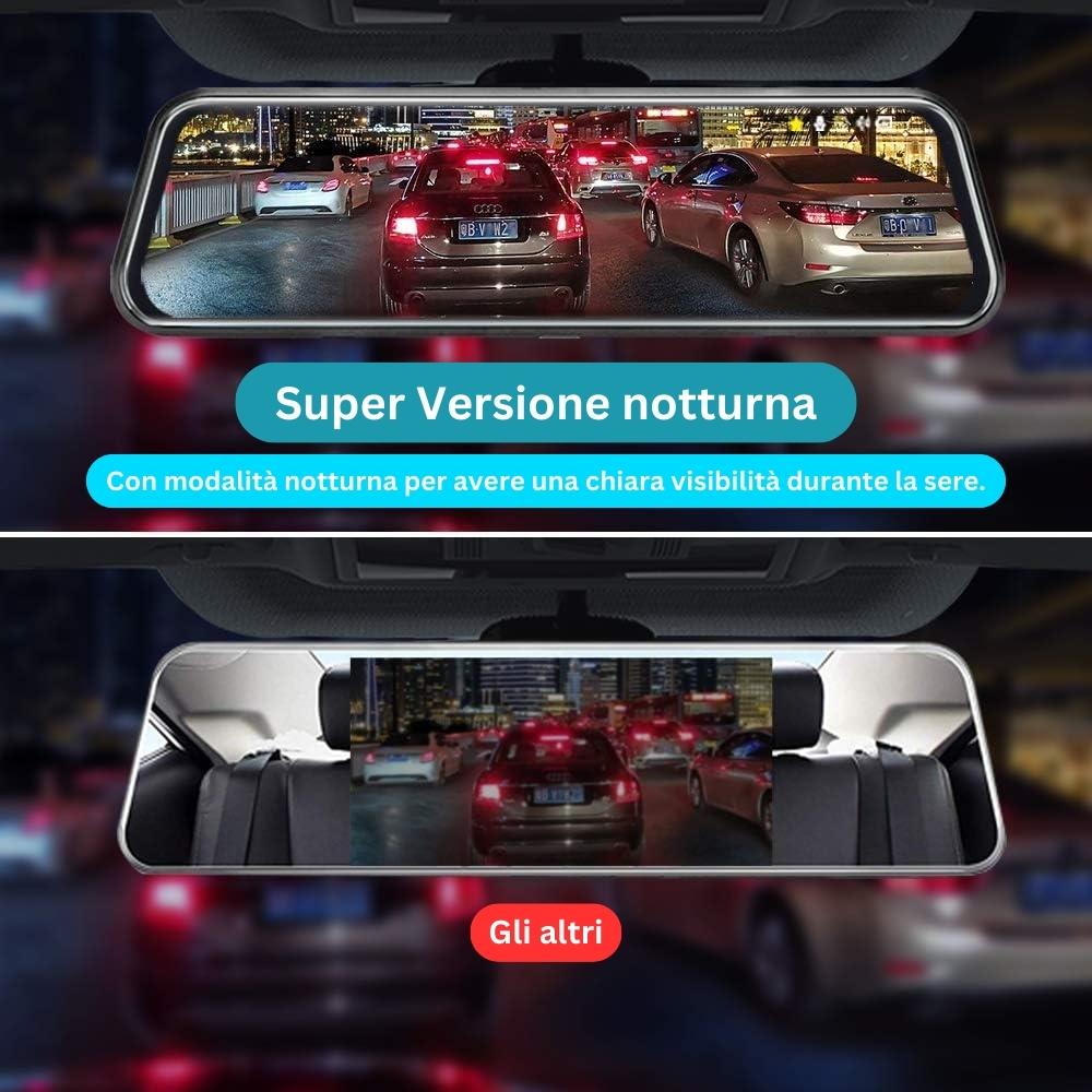 Specchietto Retrovisore Touchscreen - con doppia telecamera 1080P